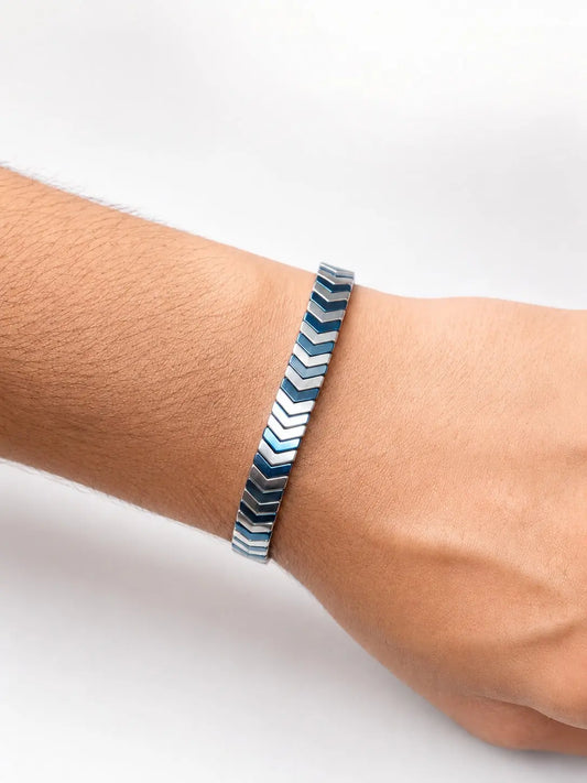 Men’s Stainless Steel Chevron Bracelet AJ Bazaar