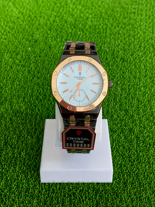 Crystal Time Gold Couple Watch Set