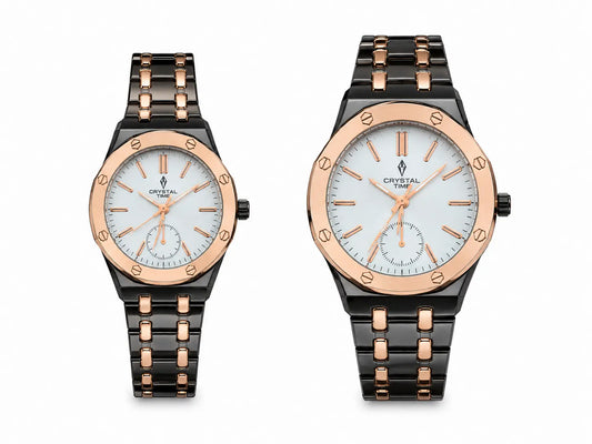 Crystal Time Gold Couple Watch Set AJ Bazaar