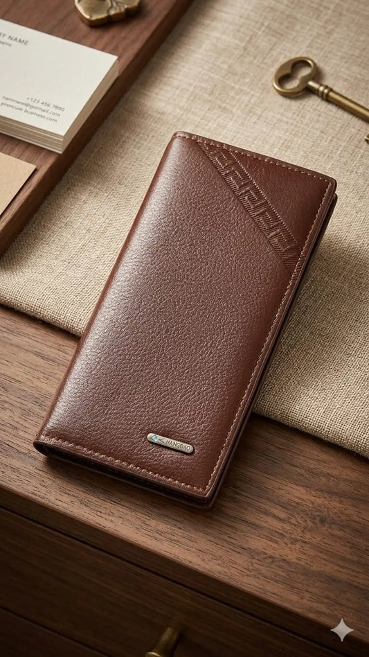 Genuine Leather Men's Wallet Premium Brown Bifold Wallet AJ Bazaar