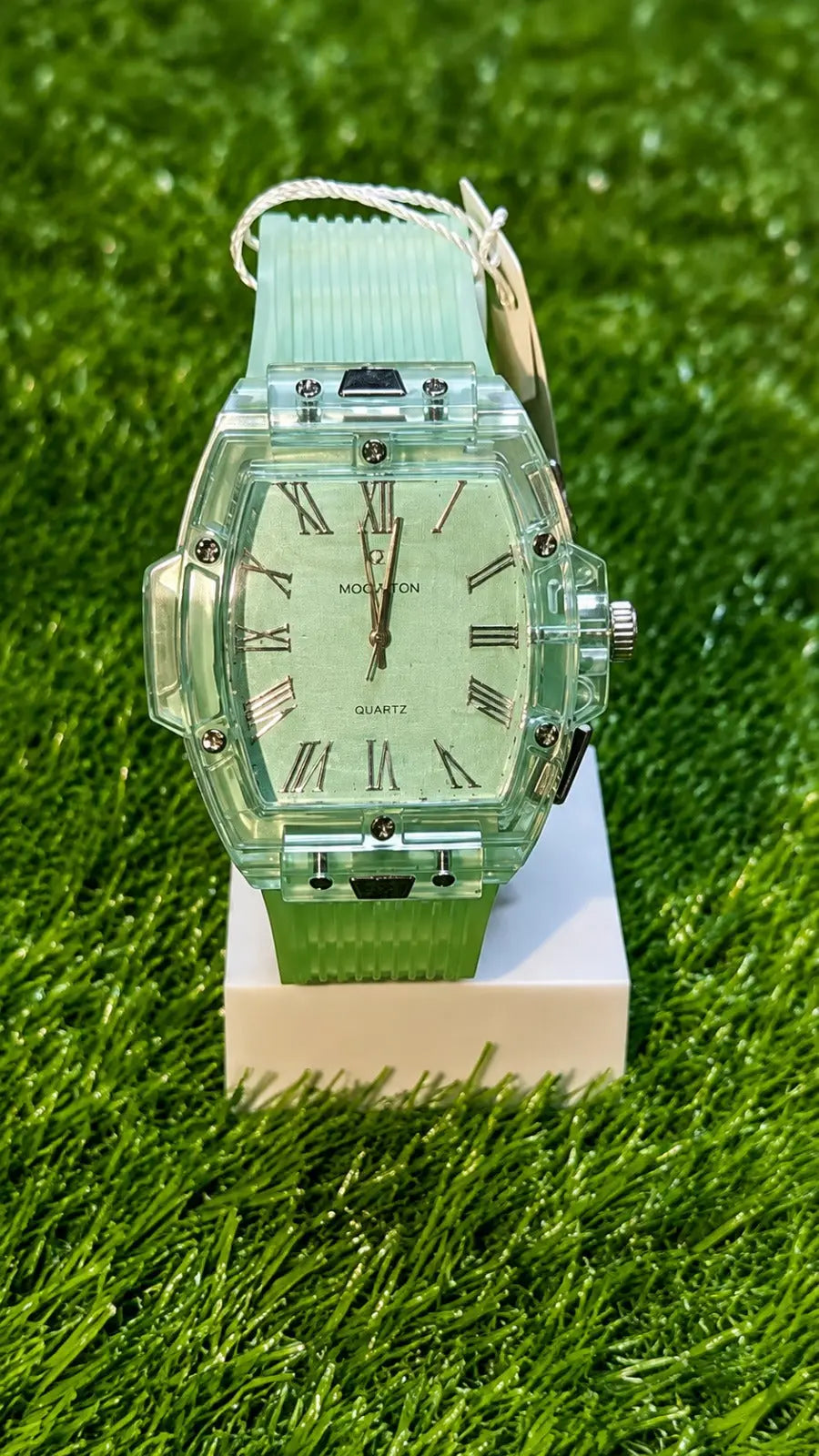 Men’s Transparent Green Mens Fashion Watch AJ Bazaar