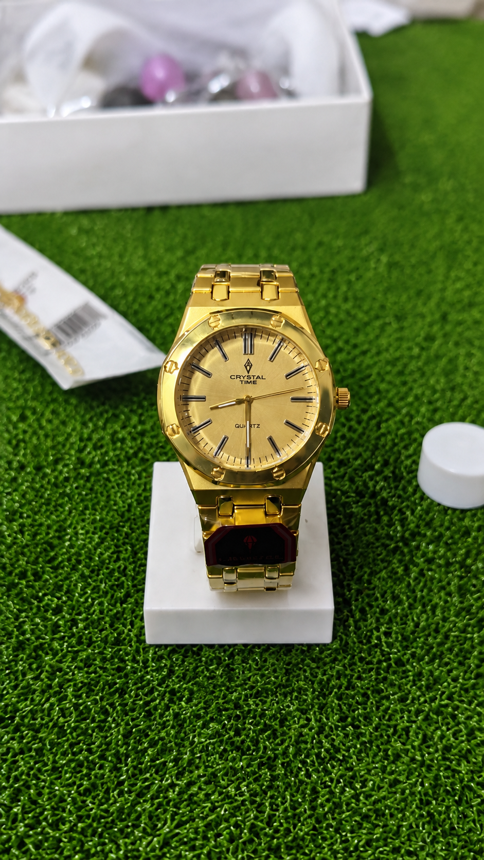 Crystal Time Gold Couple Watch Set