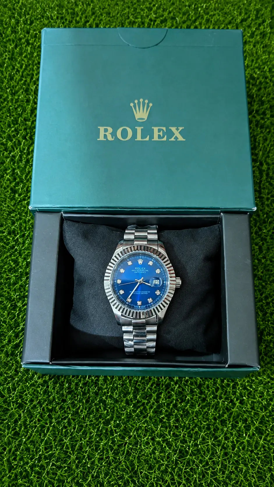 Luxury Men's Watch | Silver Analog Watch with Champagne Dial AJ Bazaar