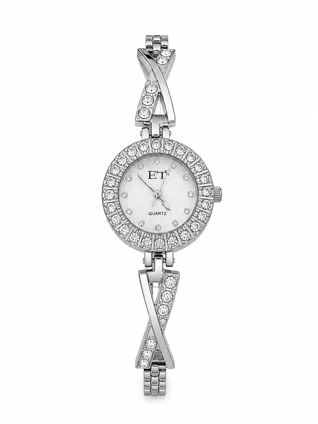 Luxury Women's Bracelet Watch with Black Crystal Dial AJ Bazaar