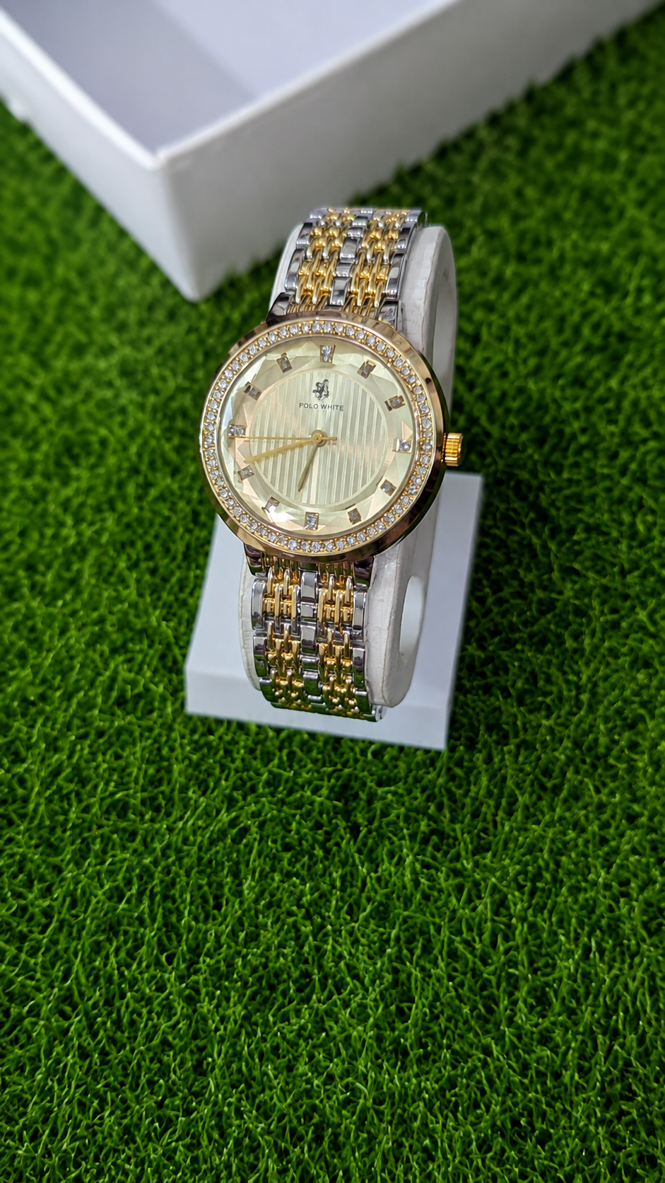 Polo White Gold Crystal Women's Watch