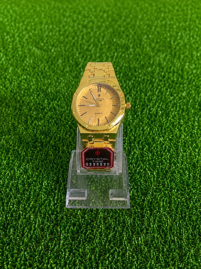 Crystal Time Gold Couple Watch Set