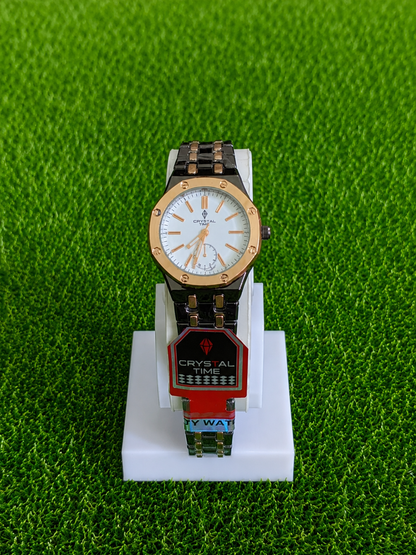 Crystal Time Gold Couple Watch Set