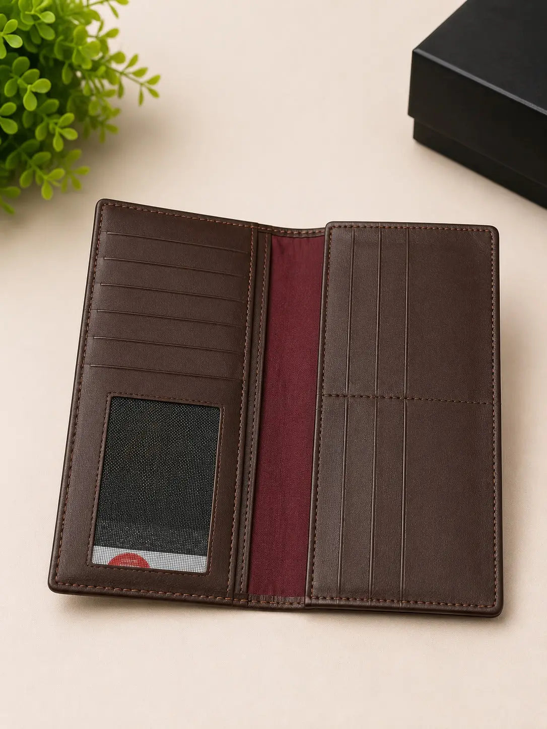 Genuine Leather Men's Wallet Premium Brown Bifold Wallet AJ Bazaar